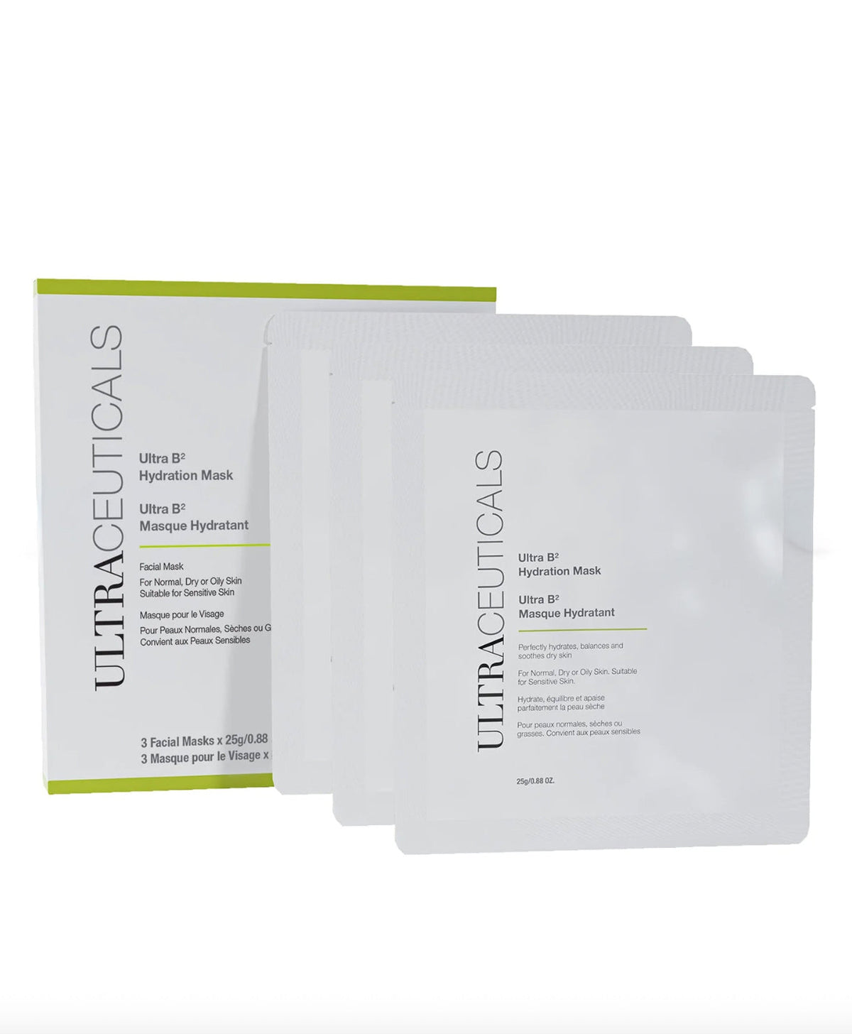 Ultraceuticals Ultra B² Hydration Mask three-pack for intensive skin hydration.