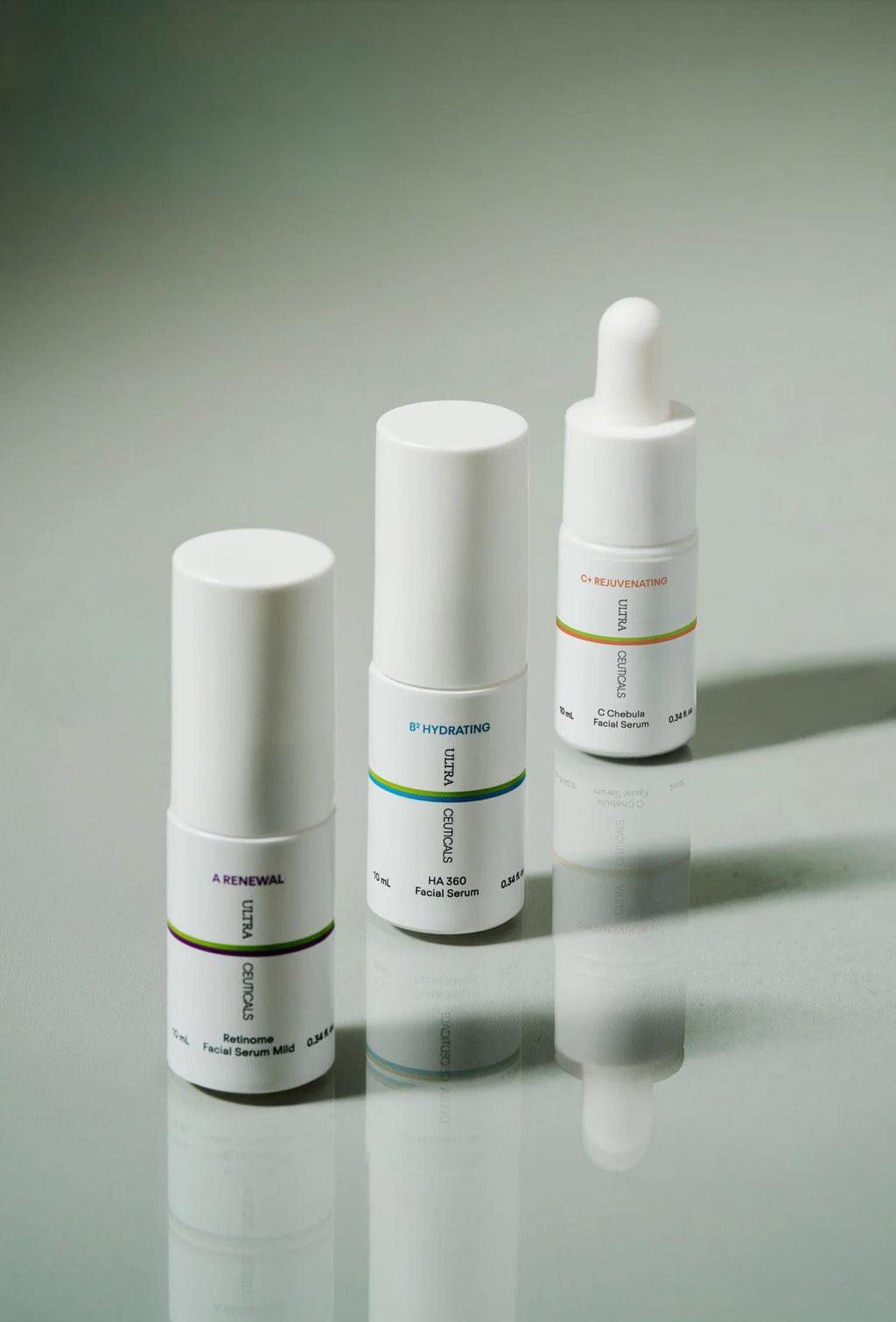 Ultraceuticals ABC Mini Essentials Kit features three travel-sized serums to renew, hydrate and brighten skin for a healthy, radiant complexion.
